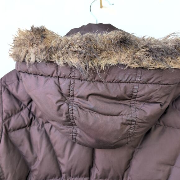 - SOLD- Eddie Bauer GooseDown Parka Faux FurLined Detachable Hood Women's Medium - Picture 7 of 11